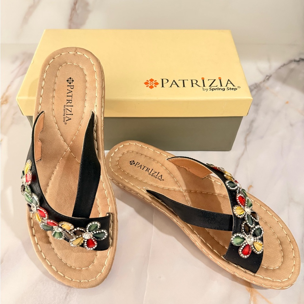 Spring Step- Womens Patrizia Clarice Wedge Thong Sandals